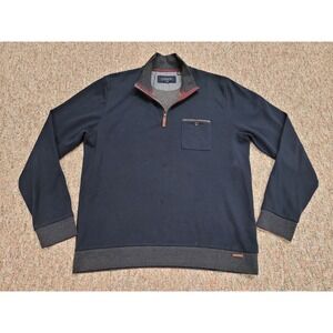 Ted Baker Sweater Mens Size 6 Blue Quarter Zip Pullover Long Sleeve‎ Casual Prep